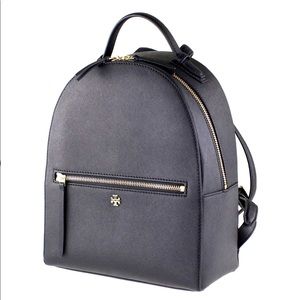 Tory Burch Emerson Black Leather Backpack